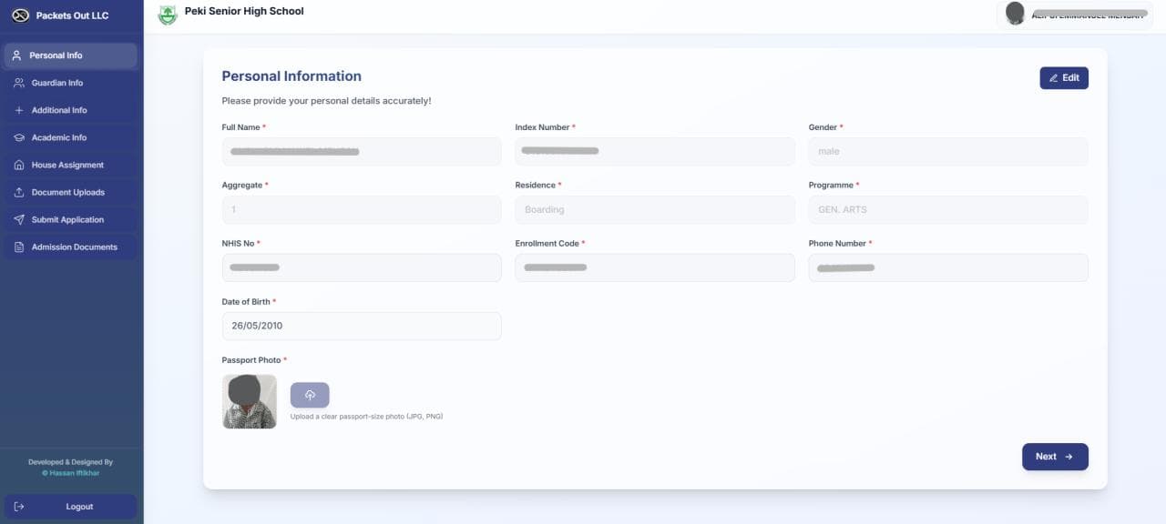 Peki Senior High School Portal screenshot 1